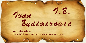 Ivan Budimirović vizit kartica